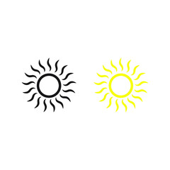 Set of sun icon vector isolated