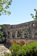 Ancient roman aqueduct Pont du Gard in Southern France