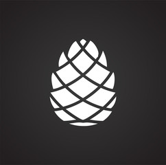 Pine cone icon on background for graphic and web design. Simple illustration. Internet concept symbol for website button or mobile app. - 279855148