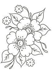 flowers illustrations , print, basic flowers pattern