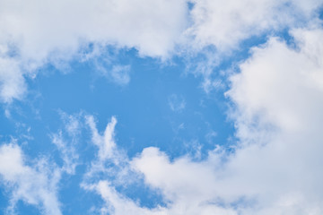 Blue sky and white clouds background