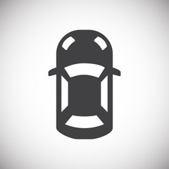 Car top view icon on background for graphic and web design. Simple illustration. Internet concept symbol for website button or mobile app.