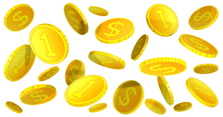 3D dollar coins background