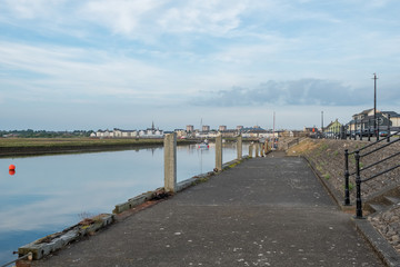 Irvine Harbour in Ayrshire Scotland looking in towards the Town Centre.