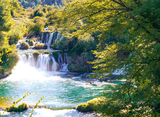 Turquoise Waters at Krka Waterfalls in Croatia