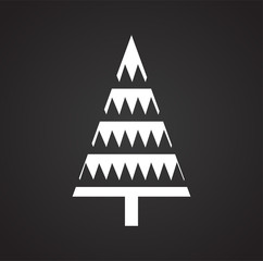 Christmas tree icon on background for graphic and web design. Simple illustration. Internet concept symbol for website button or mobile app.