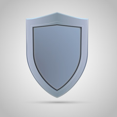 Vector illustration of realistic shield on gray background