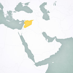 Map of Middle East - Syria