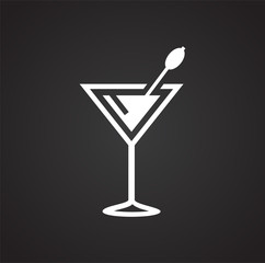 Cocktail related icon on background for graphic and web design. Simple illustration. Internet concept symbol for website button or mobile app.