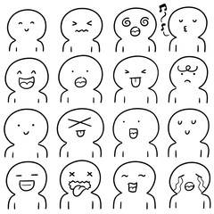 vector set of cartoon face