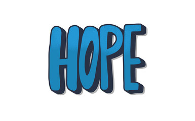 Hope lettering. Vector handdrawn phrase isolated.