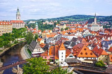 Panorama of Cesky Krumlov.Czech republic. UNESCO World Heritage Site