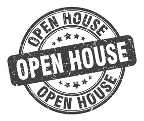 open house stamp. open house round grunge sign. open house
