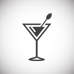Cocktail related icon on background for graphic and web design. Simple illustration. Internet concept symbol for website button or mobile app.