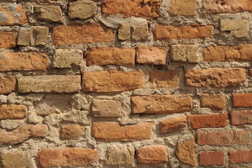 old red brick wall texture background