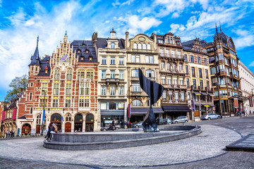 Bâtiments et maisons traditionnels dans les rues de Bruxelles, Belgique
