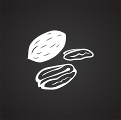 Nut related icon on background for graphic and web design. Simple illustration. Internet concept symbol for website button or mobile app.