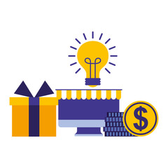 online shopping computer money gift creativity