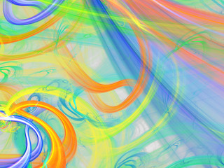 rainbow abstract fractal background 3d rendering illustration