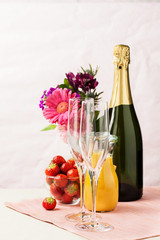Mimosa cocktail and strawberries - 279871962