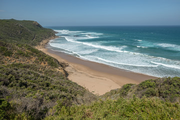 Fototapeta na wymiar Gorgeous beach and breaking waves - Great Ocean Road, Victoria, Australia