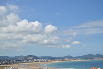 Wonderful Beach View From Atop A Cliff In Laredo. August 27, 2013. Laredo, Cantabria, Spain. Vacation Nature Street Photography.