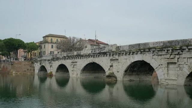 Roman Bridge of Tiberius in Rimini Italy