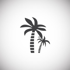 Fototapeta na wymiar Palm tree icon on background for graphic and web design. Simple illustration. Internet concept symbol for website button or mobile app.