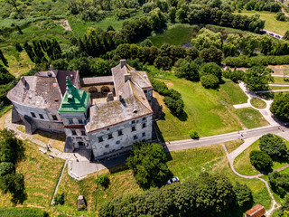 Olesko Castle,  Ukraine. Drone shot