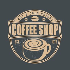 Coffee shop logo design template. Vector illustration