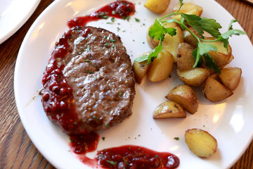 Venison Cutlet with baked potatoes
