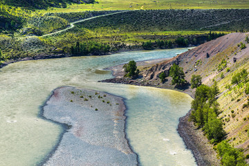 Chui-Oozy (the confluence of the rivers Chuya and Katun). Altai Republic, Russia