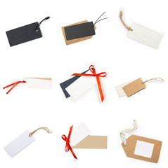 Set of price label notes isolated on white background. fashion, people and shopping concept