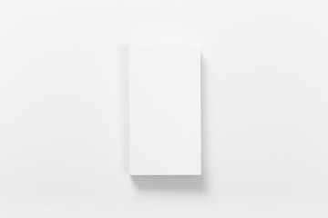 Mockup of business cards stack at white textured background. Design concept. Template for branding identity.