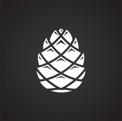 Pine cone icon on background for graphic and web design. Simple illustration. Internet concept symbol for website button or mobile app. - 279878924