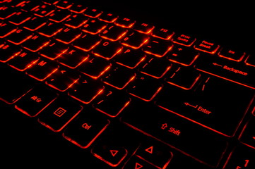 Keyboard with red back light