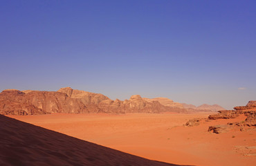 Fototapeta na wymiar Landscape of Wadi Rum desert in Jordan