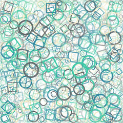 Abstract Generative Art color distributed donut figures background illustration
