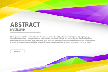 abstract background geometric modern business design company leaflet, flyer, cover template. Abstract diagonal background white, yellow, green and violet lines. vector illustration EPS 10