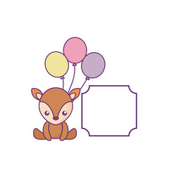 cute little reindeer baby with balloons helium