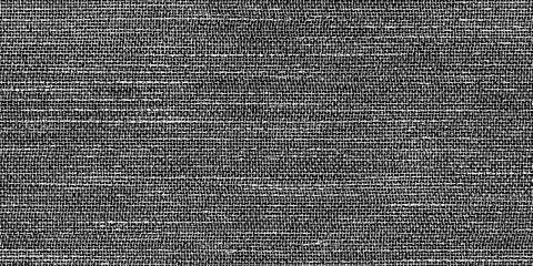 Texture or graphic pattern from short, thin line intersections, positioned vertically, obliquely, or horizontally. Textile. Paper. Monochrome. For posters, banners, retro and urban design