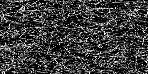 Texture or graphic pattern from short, thin line intersections, positioned vertically, obliquely, or horizontally. Textile. Paper. Monochrome. For posters, banners, retro and urban design