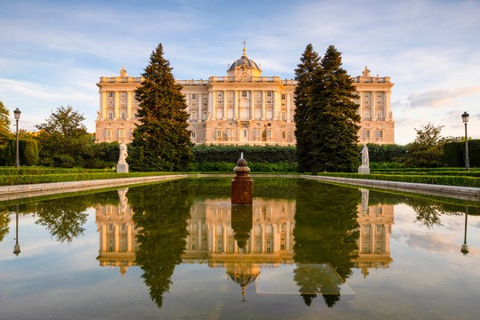 The Exterior of The Royal Palace from the Sabatini Gardens, Madrid, Spain
