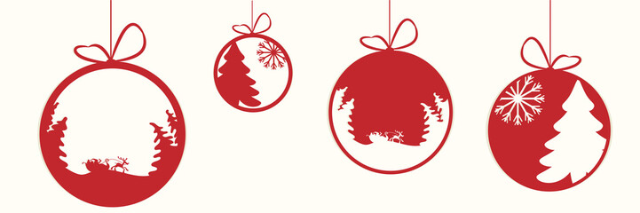 Decorative Christmas baubles vector illustration