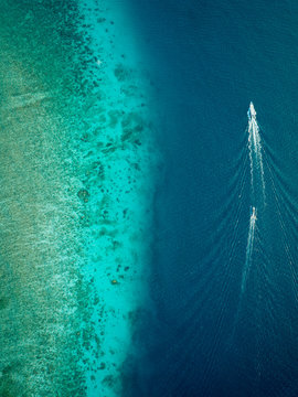 Aerial view of Sea, Gili Air, Gili Islands, Lombok Region, Indonesia