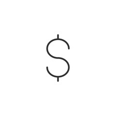 Obraz premium Dollar sign vector line icon isolated on white background. Dollar sign line icon for infographic, website or app. Editable stroke