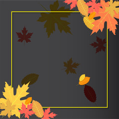 Autumn background layout decorate with leaves and empty space for your text. Design of Autumn for blank, card, poster, brochure, banners, discount, shop, special offer. Vector illustration template
