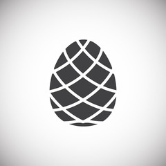 Pine cone icon on background for graphic and web design. Simple illustration. Internet concept symbol for website button or mobile app.
