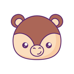 head of cute little bear baby character