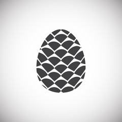 Pine cone icon on background for graphic and web design. Simple illustration. Internet concept symbol for website button or mobile app.